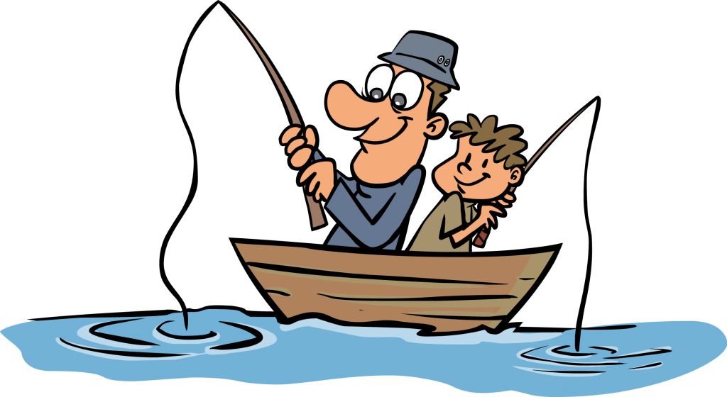 Cartoon man awesome image. Net clipart fishing boat