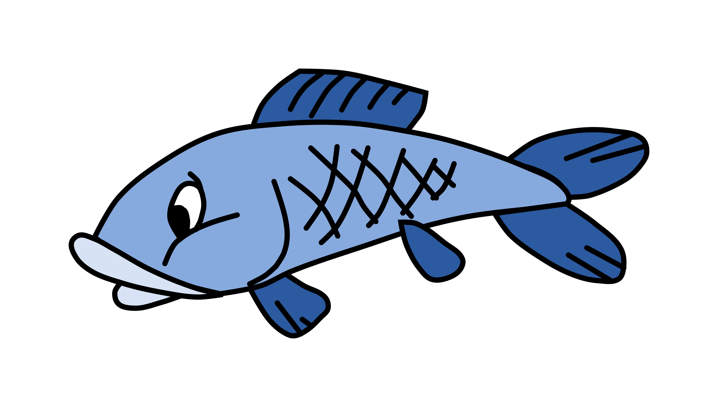 Cartoon fish big image. Seafood clipart fishr