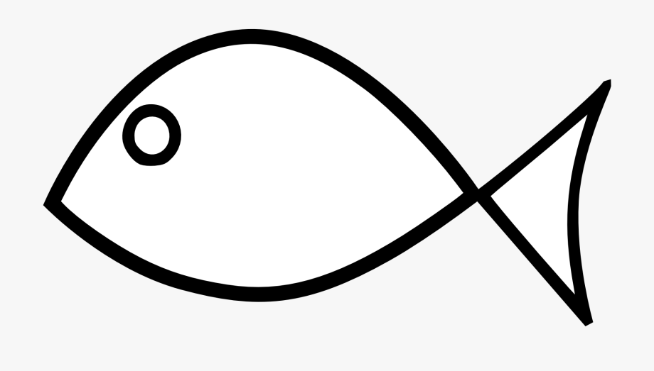 Clipart fish simple. Black and white outline