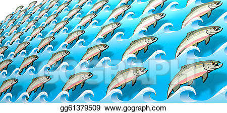 salmon clipart swimming upstream