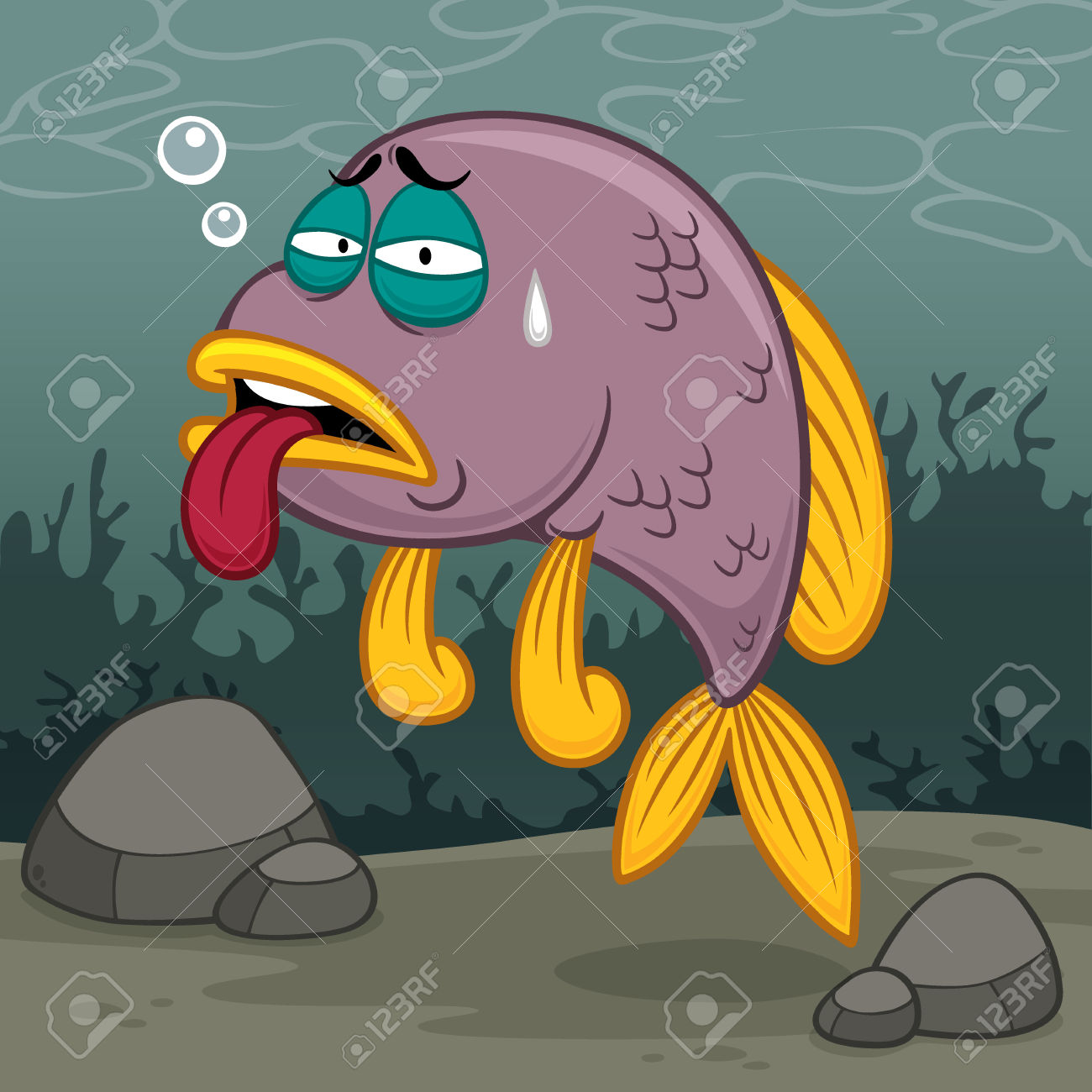 clipart fish water pollution
