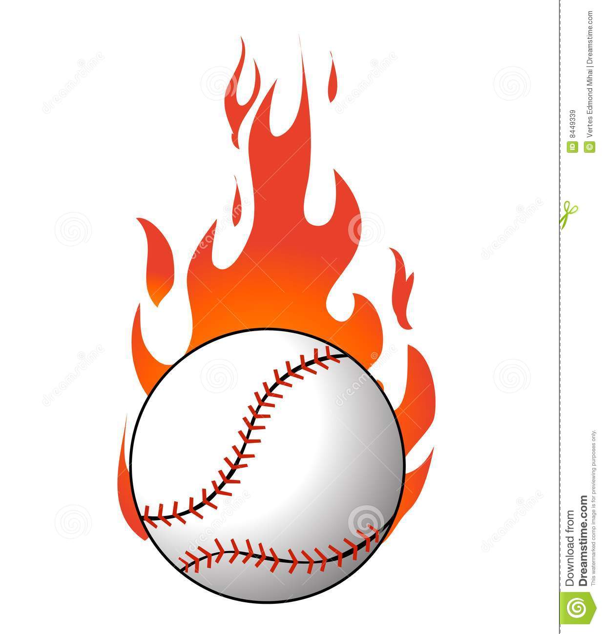flame clipart baseball