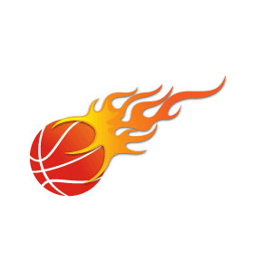 clipart flames basketball