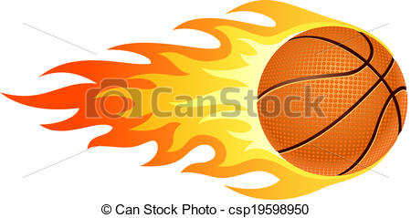 clipart flames basketball