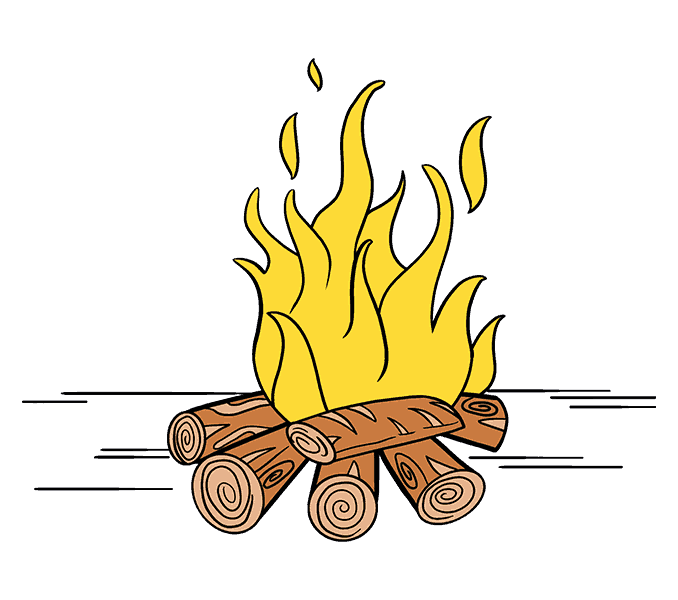 clipart winter bonfire