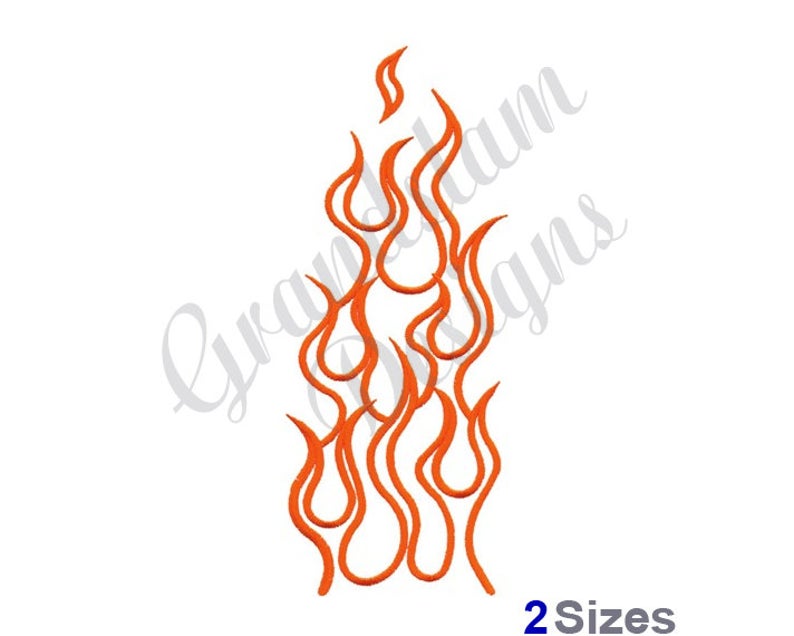 Clipart flames embroidery. Outline machine design 