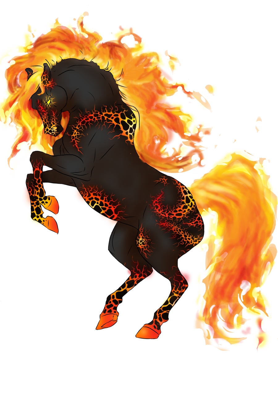 clipart flames horse