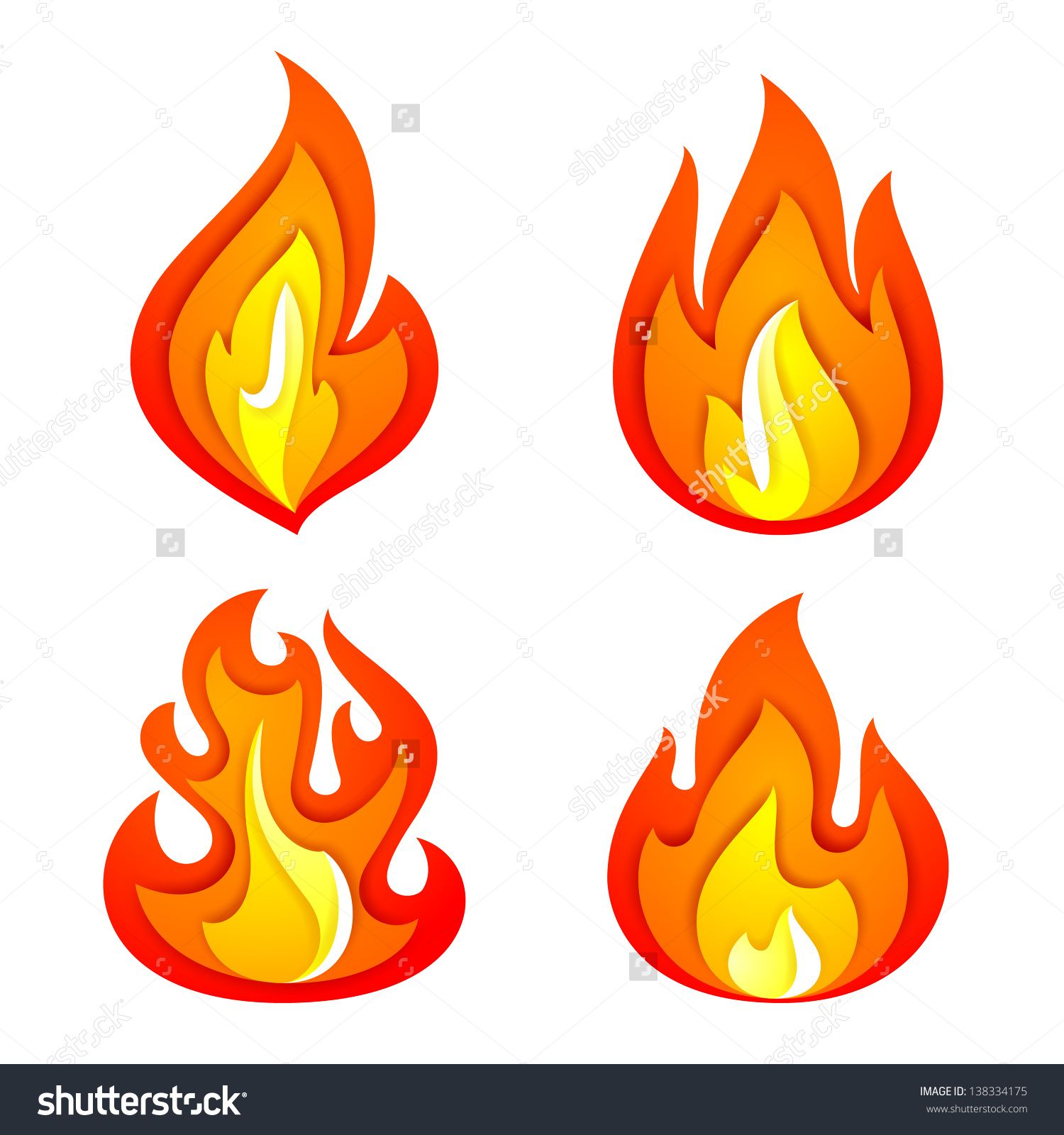 Fire flames isolated stock. Flame clipart little