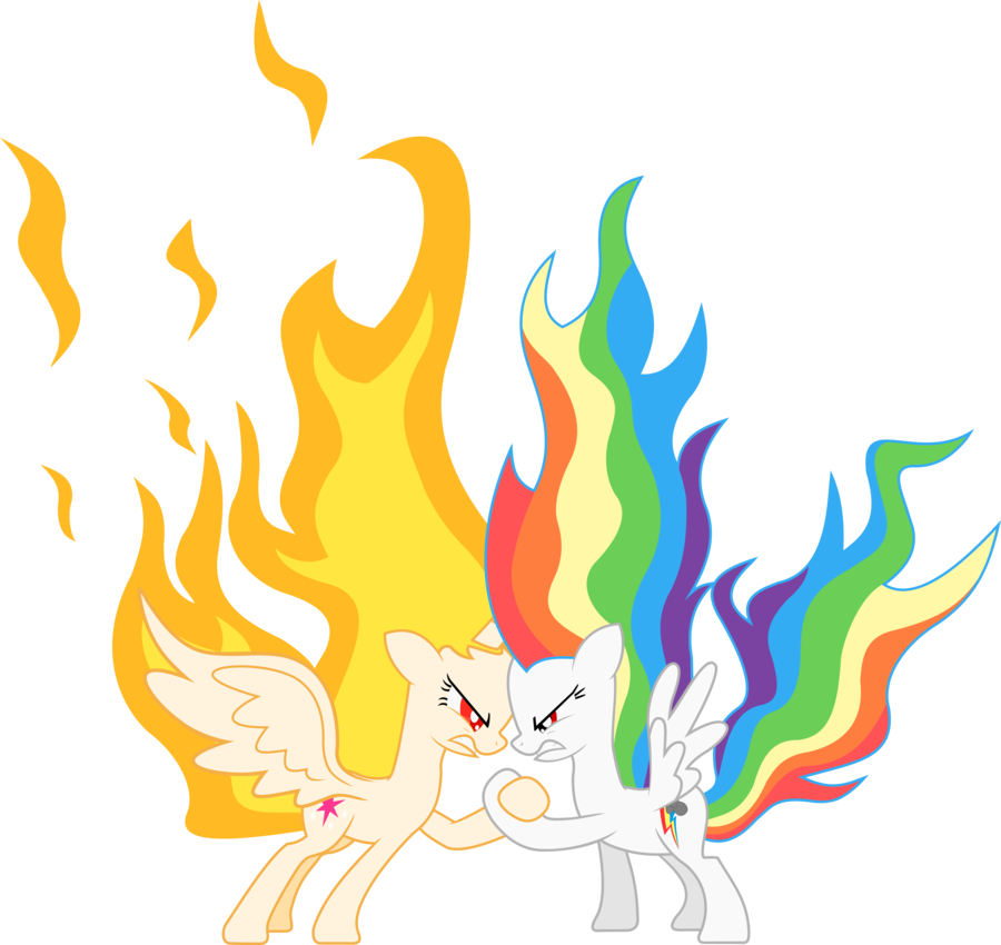 clipart flames rainbow