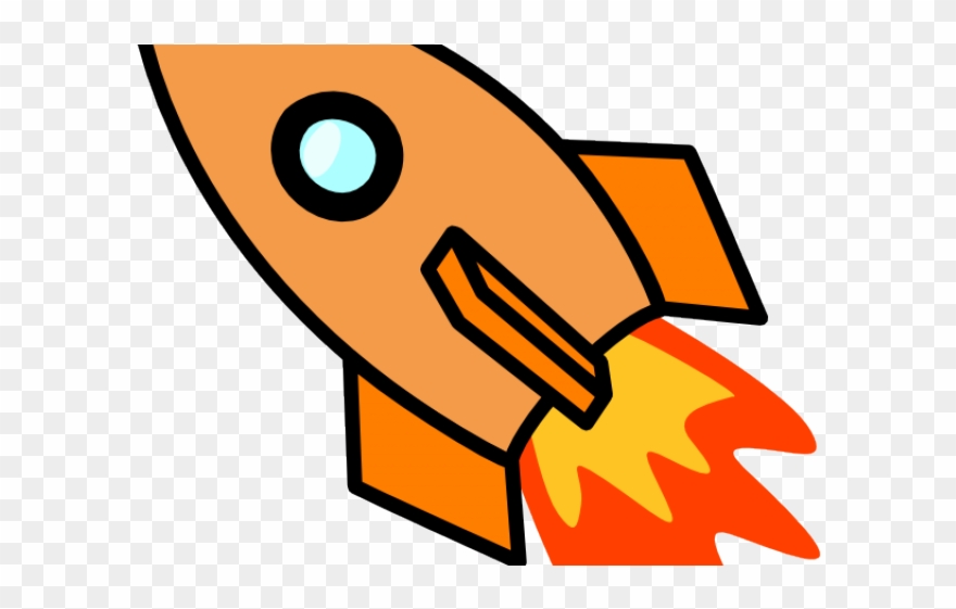 Spaceship orange launch clip. Clipart rocket ricket