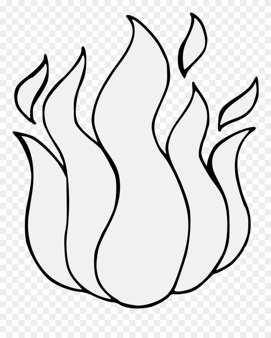 flames clipart traceable