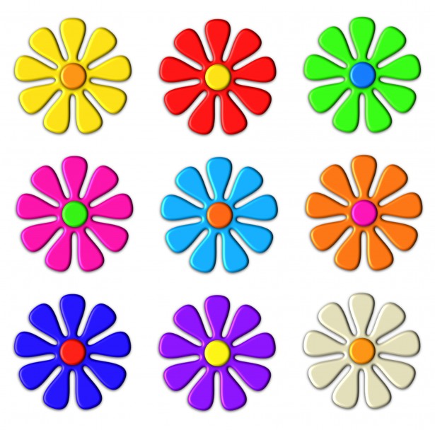 flowers clipart colourful