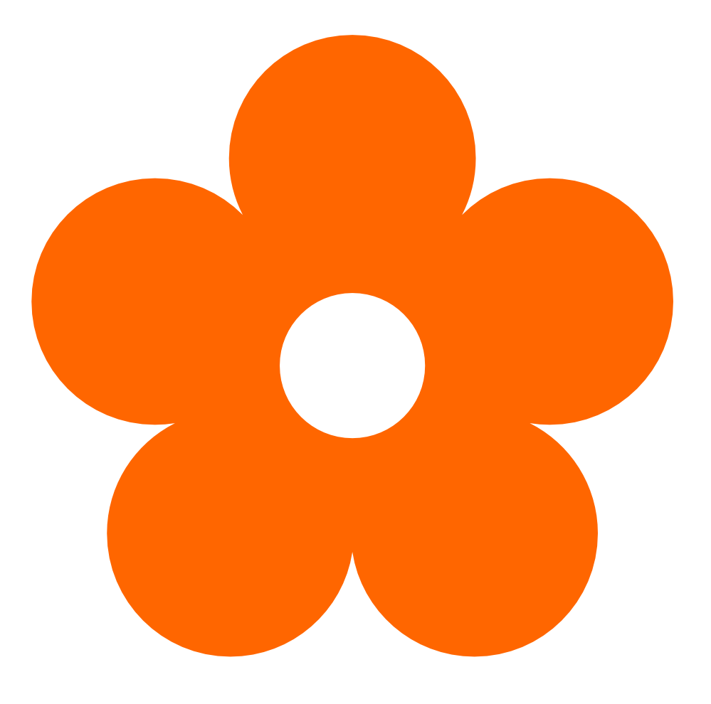 Orange color panda free. Flower clipart easy