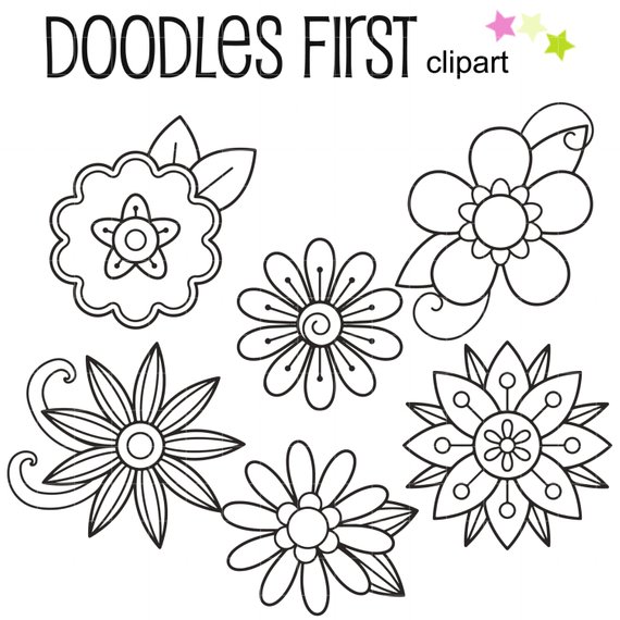 clipart flower doodle