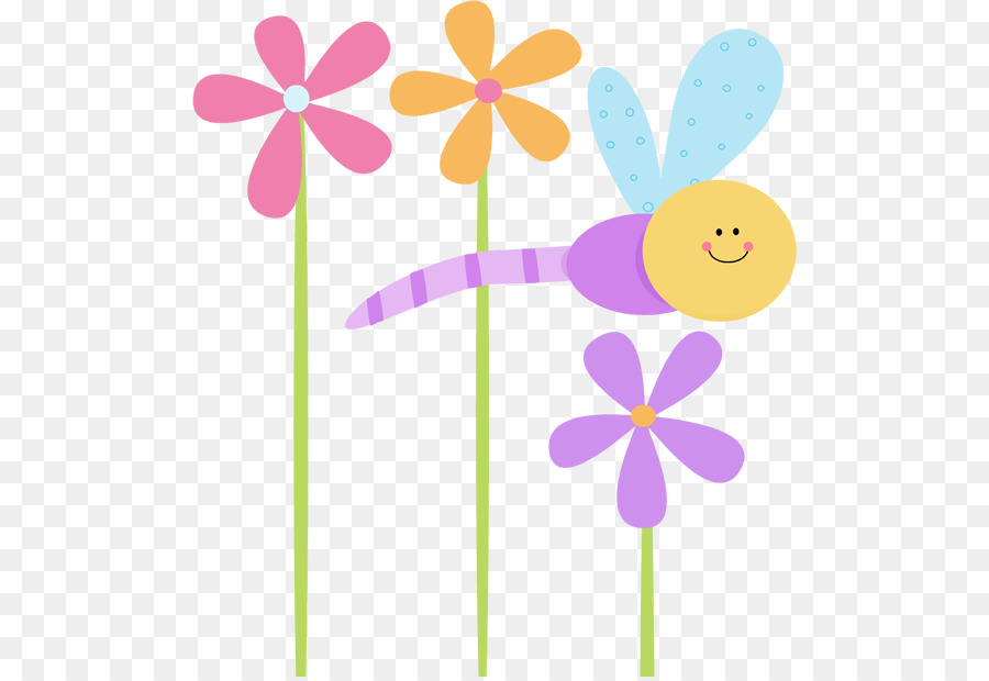 clipart flower dragonfly