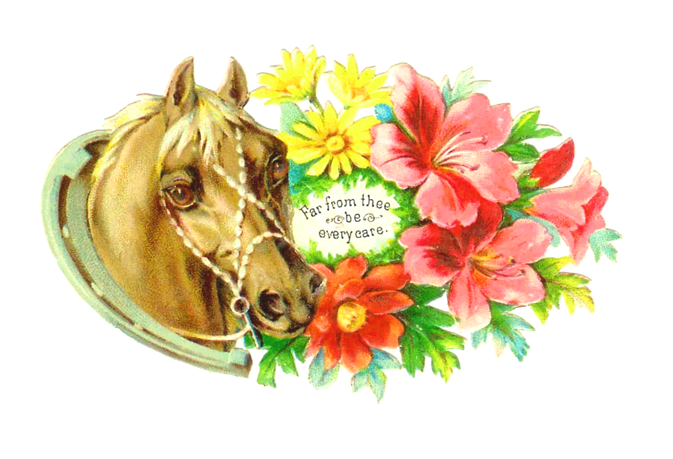 clipart flower horse