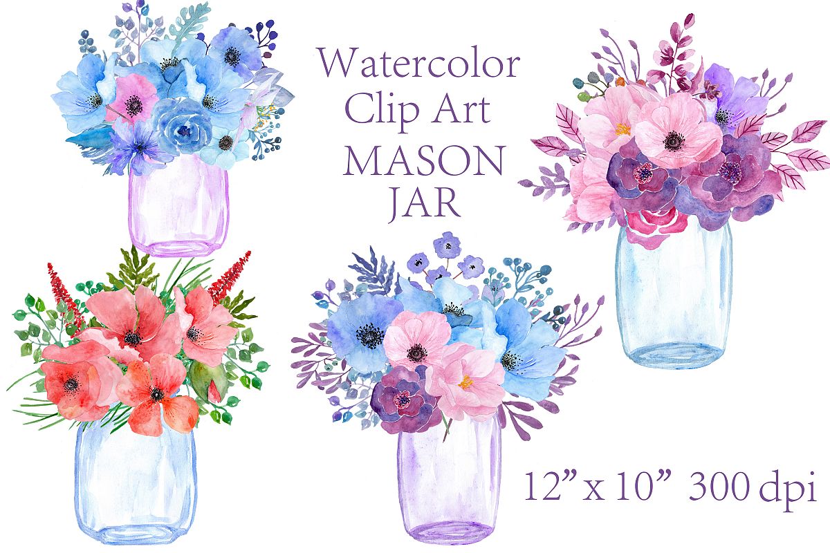 jar clipart watercolor