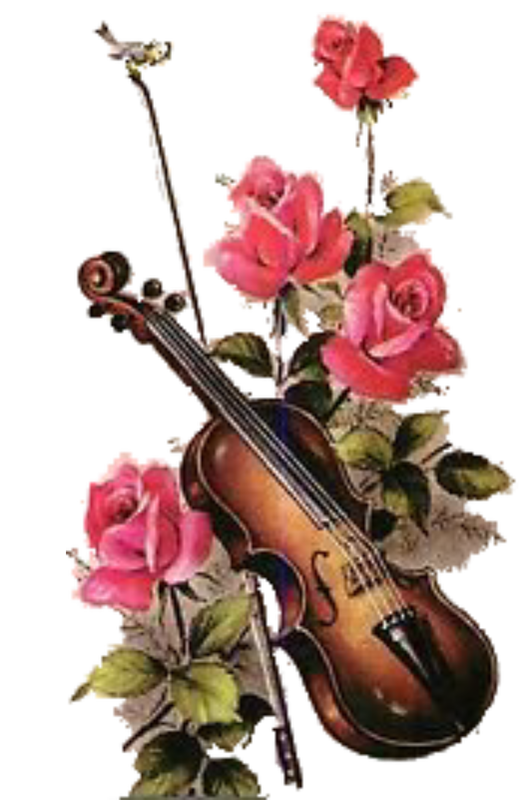 Free digital images vintage. Clipart flower music