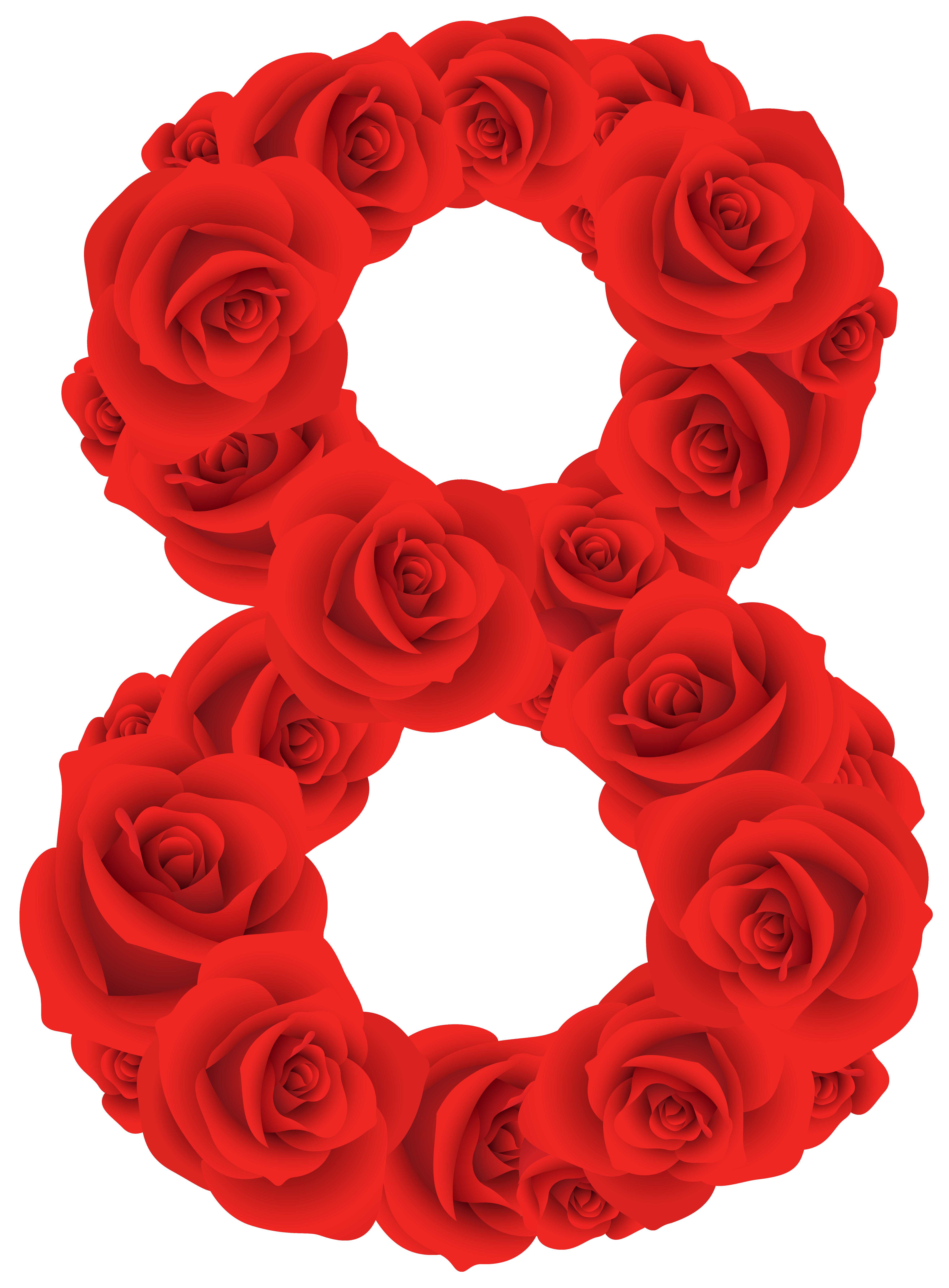Red roses eight png. Clipart flowers number
