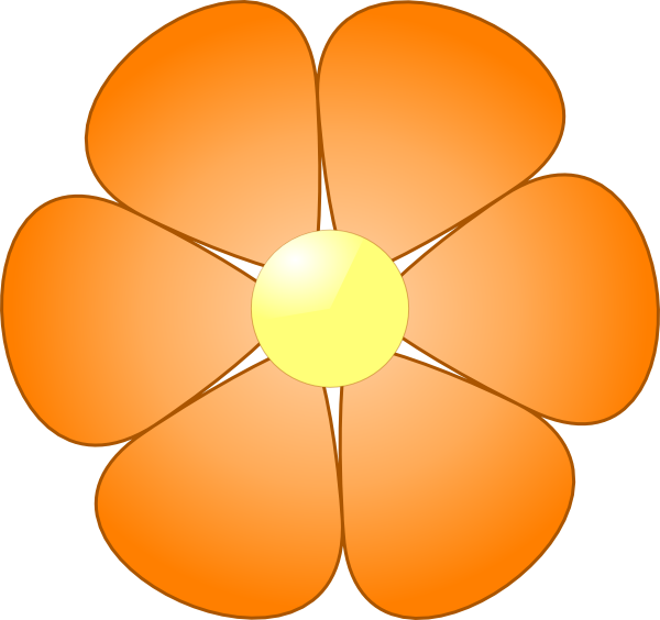 Flower clip art at. Flowers clipart orange