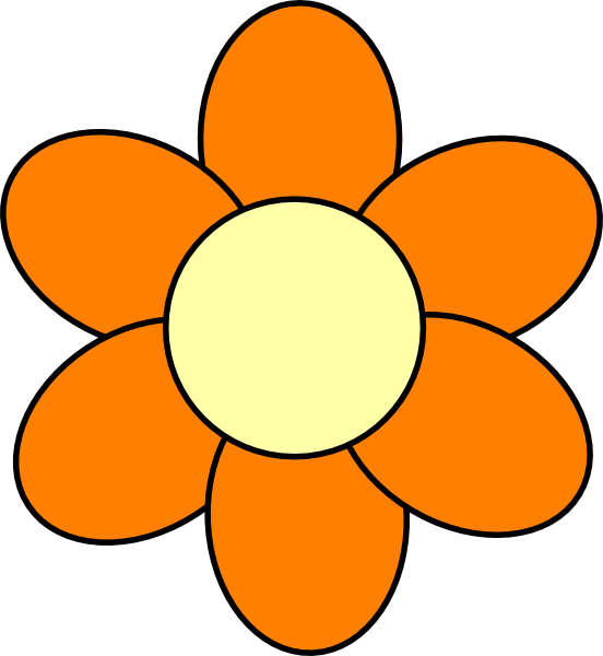 Flowers clipart circle. Orange flower clip art