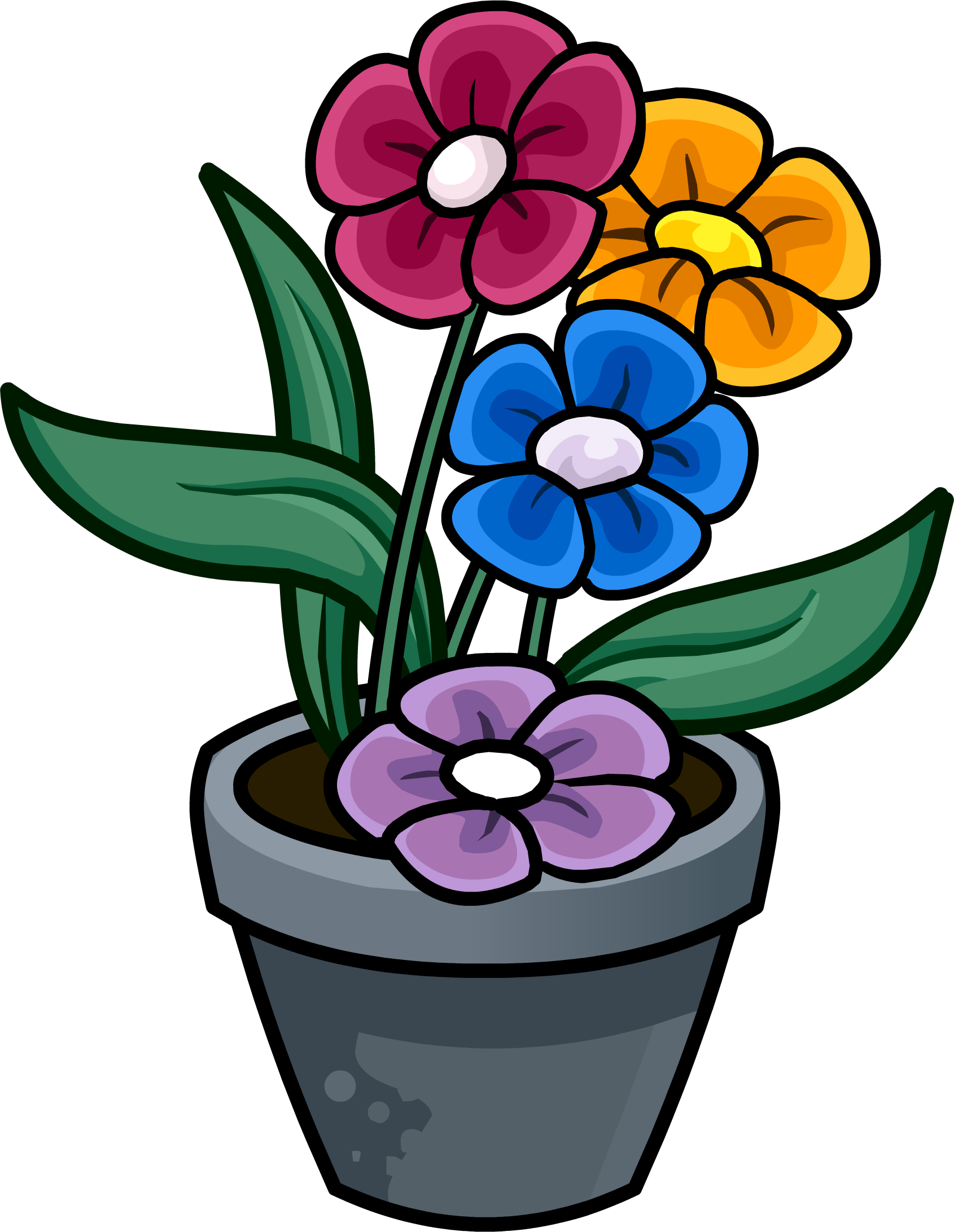 Flower pot club penguin. Flowers clipart planter