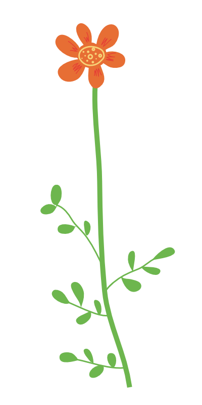 Flower with stem panda. Plants clipart wild plant