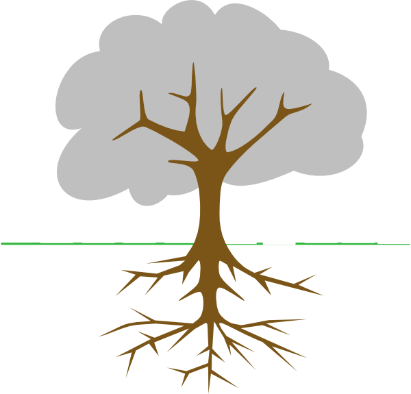 With roots clip art. Planting clipart short tree