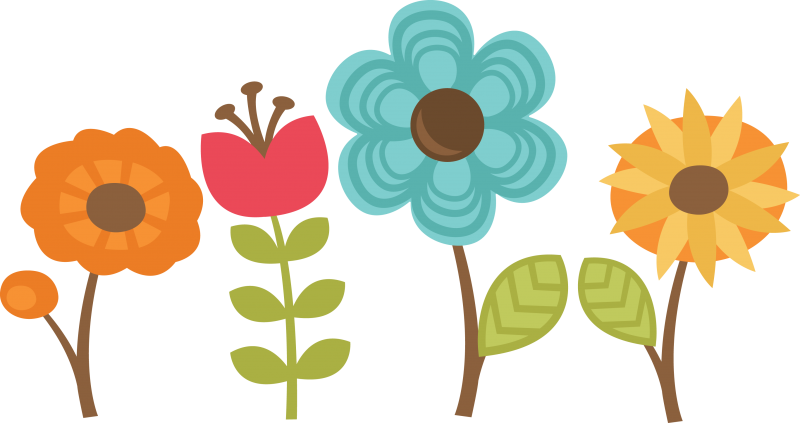 Set of svg cut. Flowers clipart gift
