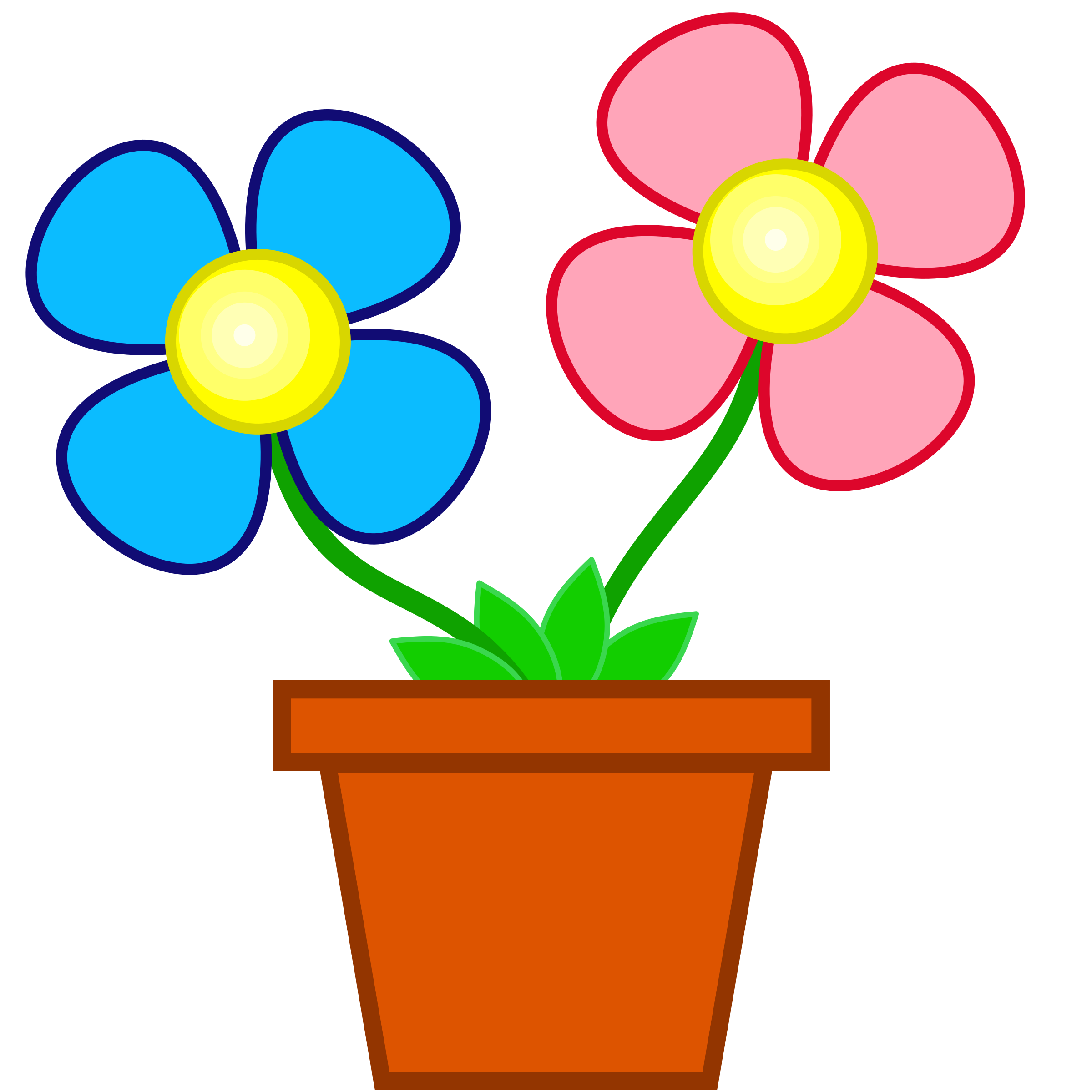  flower pots greenfain. Clipart flowers tub