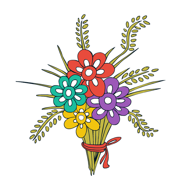 Floral clipart thanksgiving. Flower bouquet victorian die