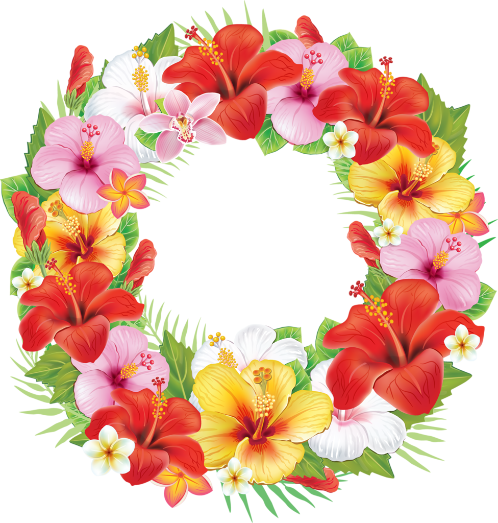  a d orig. Hibiscus clipart wreath