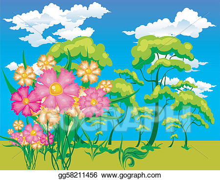 clipart flowers landscape