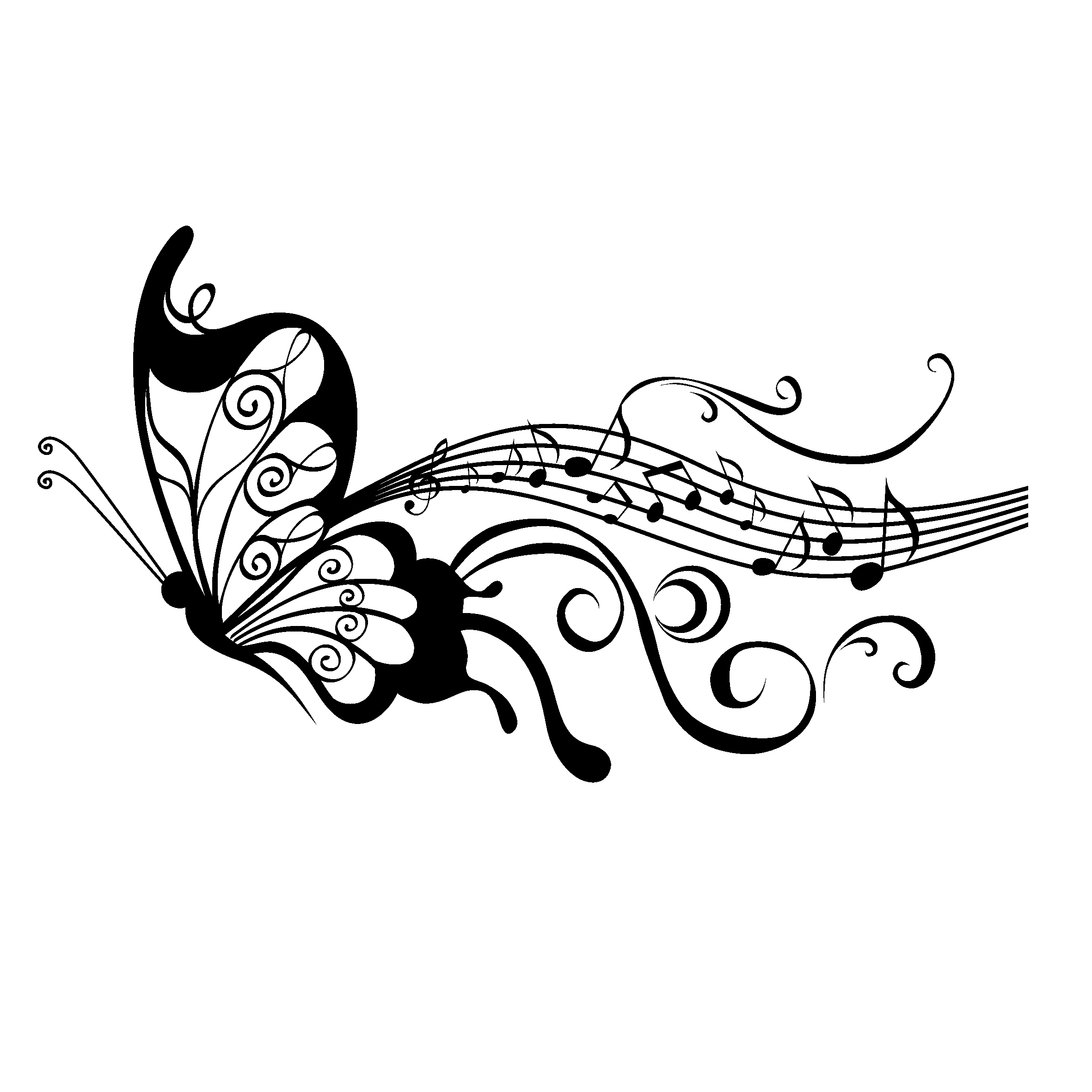 music clipart butterfly