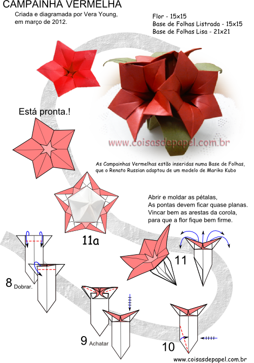Diagram ring red vera. Flowers clipart origami