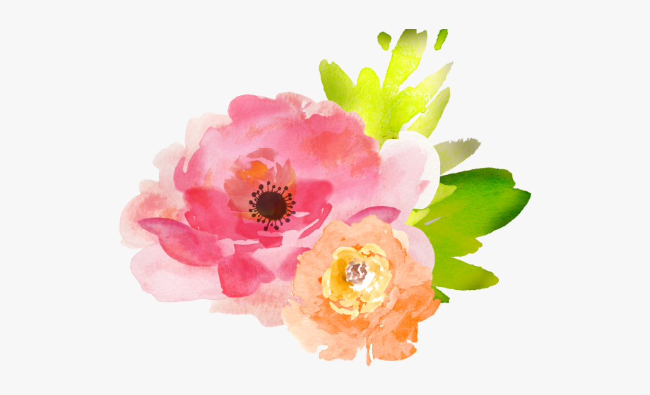 Clipart flowers pretty flower. Color pink watercolor 