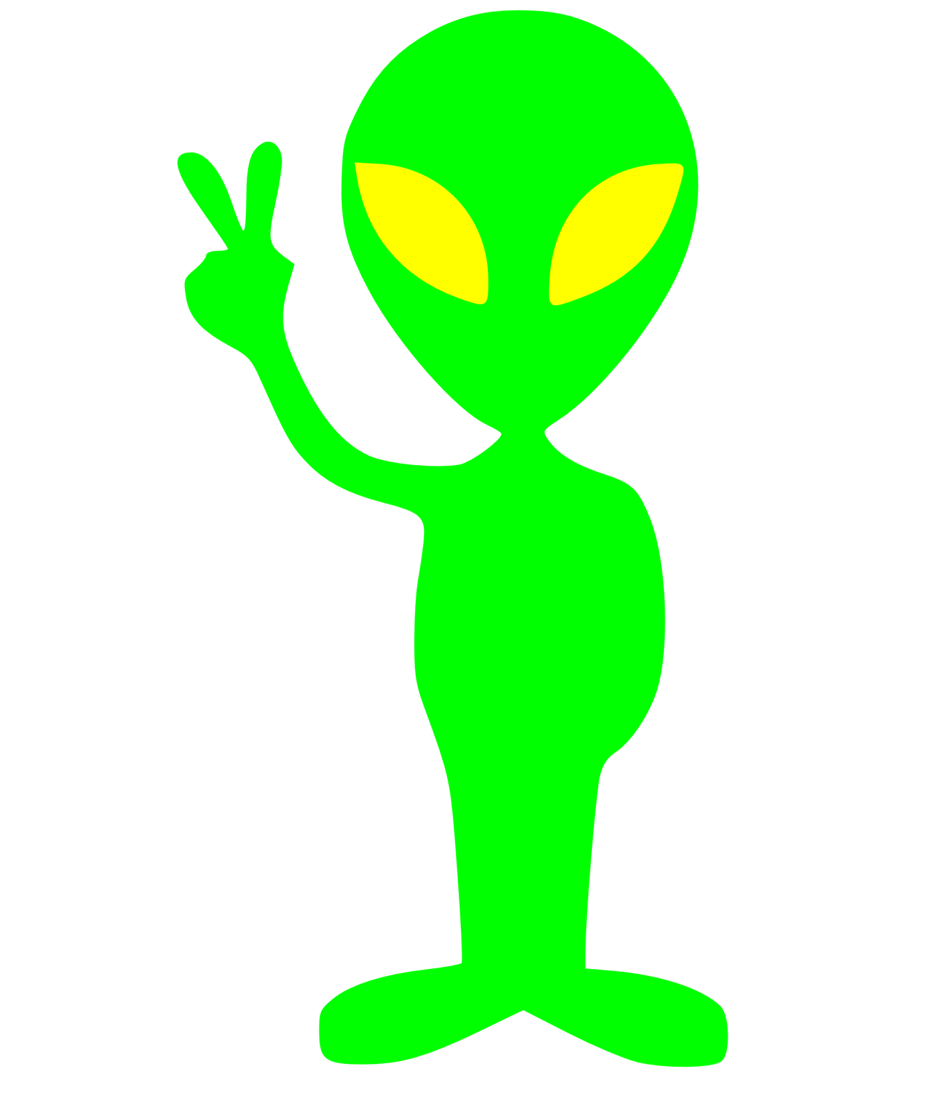 Spaceship green alien