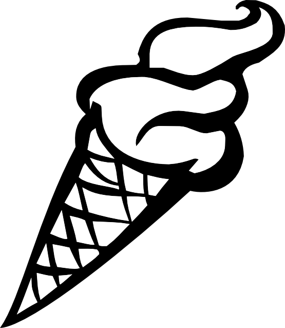 Cone ice creamblack white