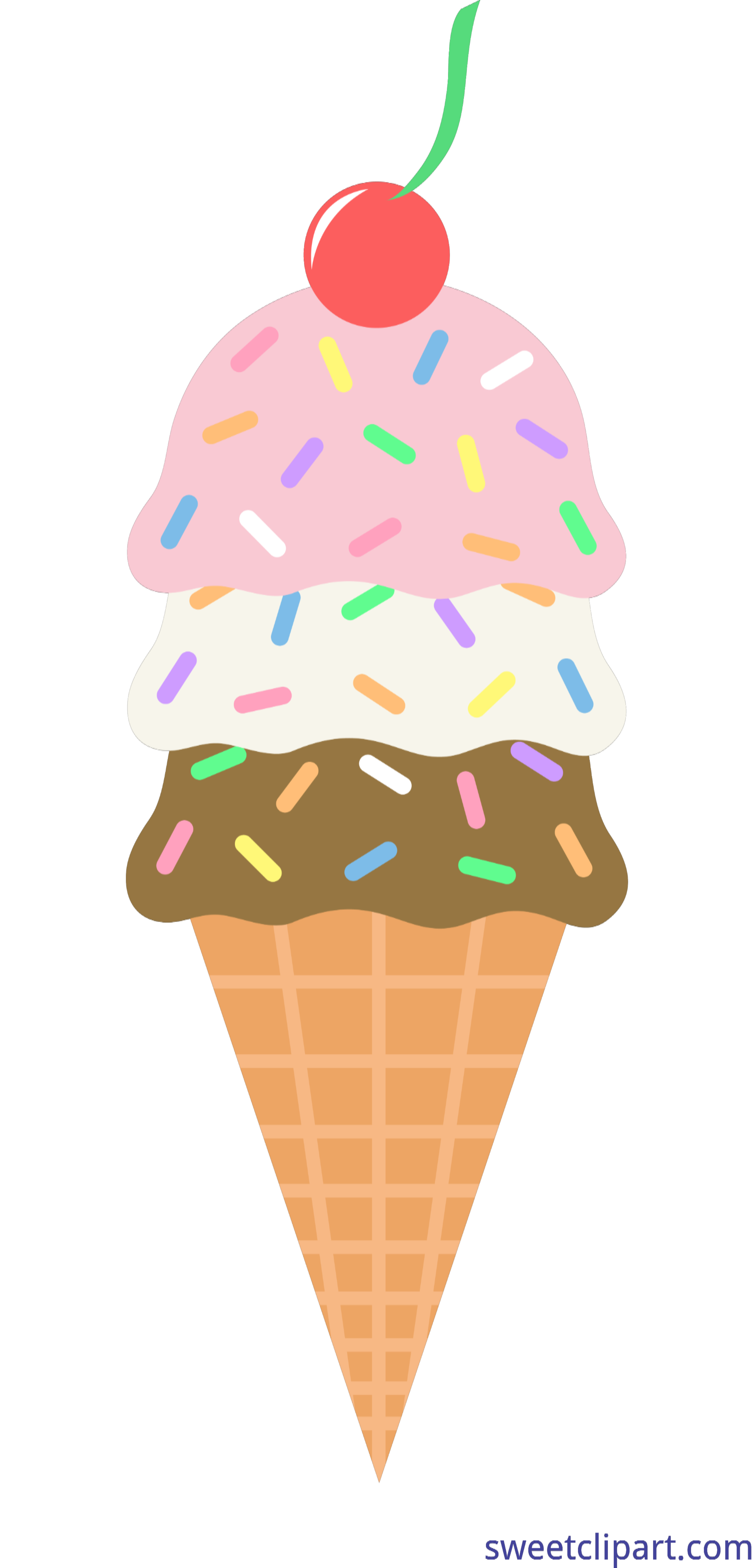 Ice cream cone neopolitan. Dessert clipart holiday dessert