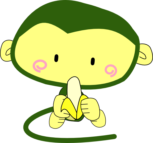 Monkey eating banana clip. Clipart mouth digestive system mouth