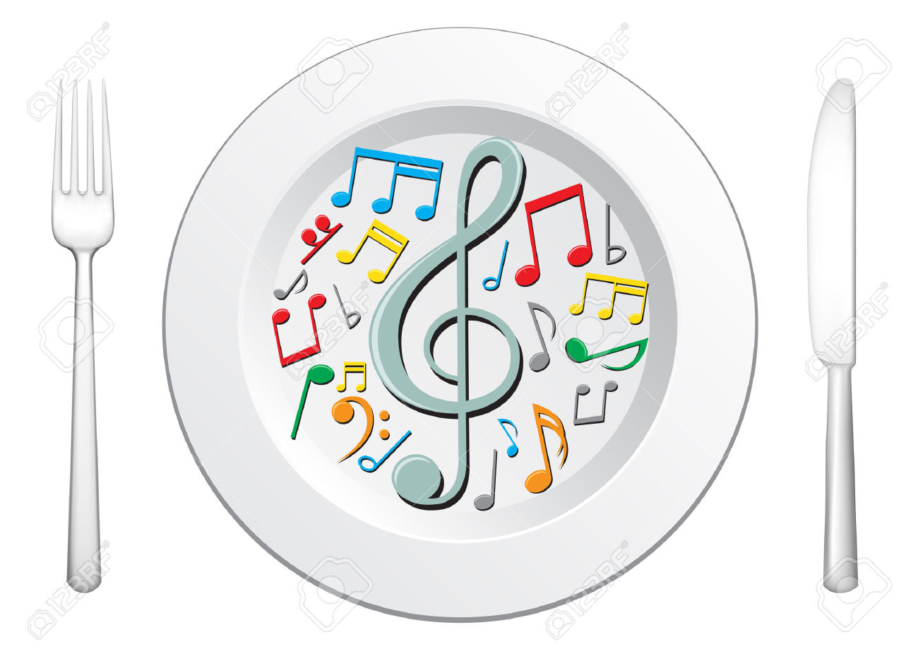 Music clipart food. And 