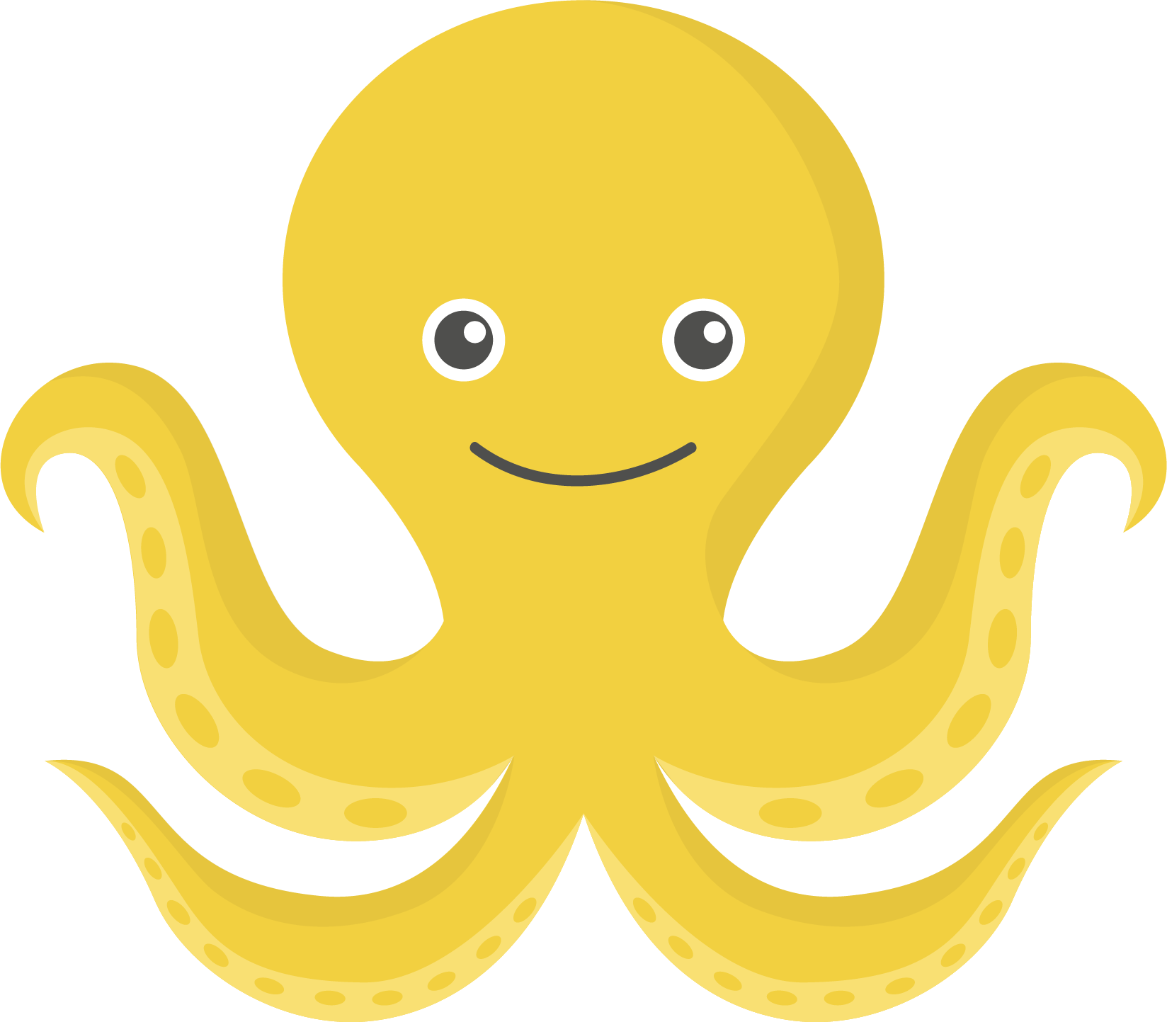 Png transparent free images. Clipart octopus yellow