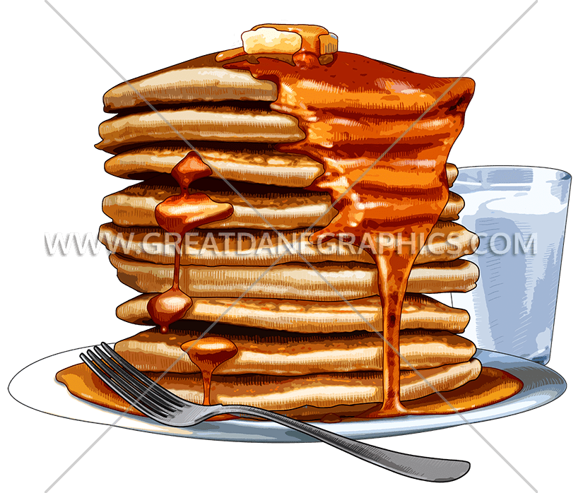 Stack production ready artwork. Pancake clipart breakfast item