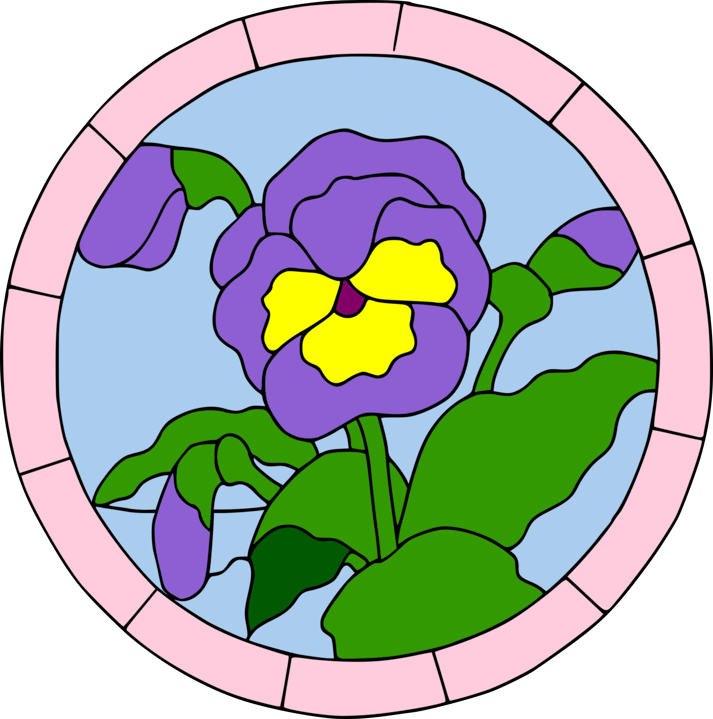 Colored pansy stained glass. Clipart food stain