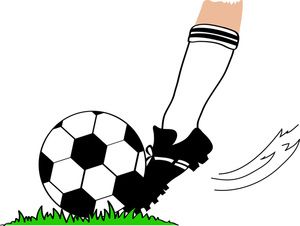 Soccer image player kicking. Clipart football foot ball