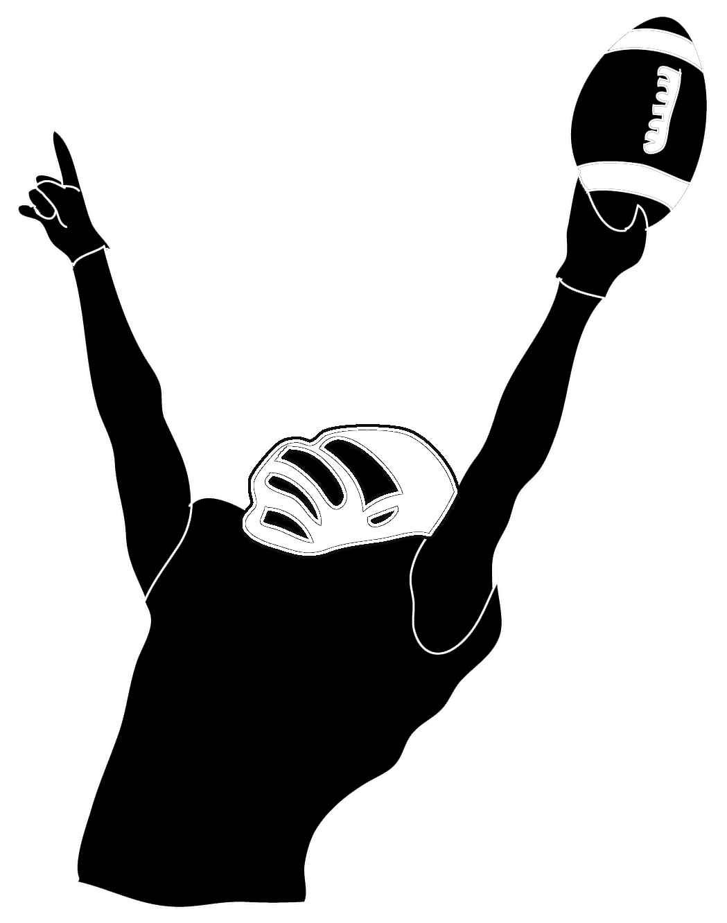 Victory football player vinyl. Hands clipart volleyball