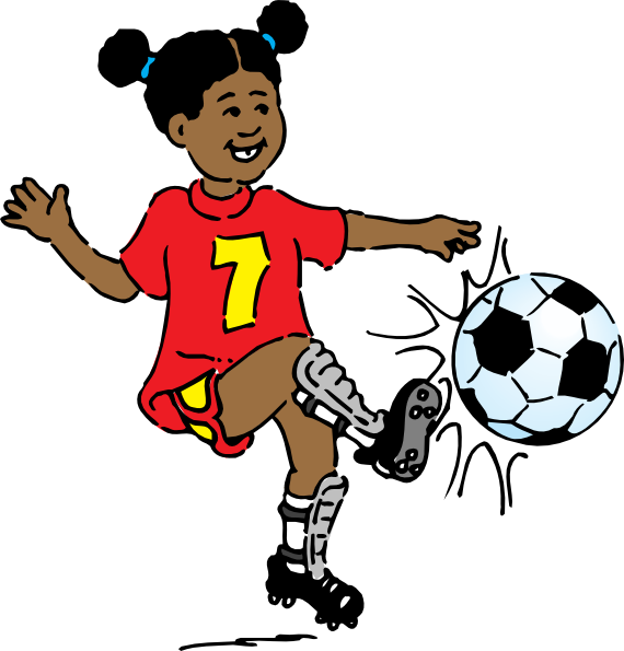 Clipart football person. Girl playing soccer clip
