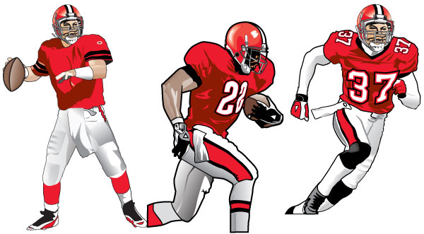 Cartoon players kid cliparting. Clipart football person