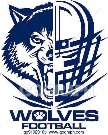 Vector stock illustration . Wolves clipart football