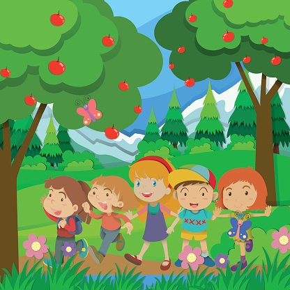 clipart forest child